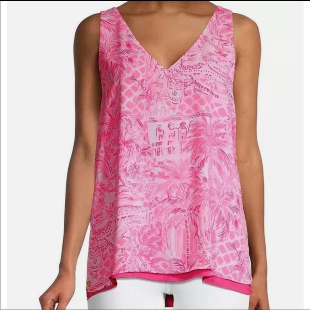 Lilly Pulitzer Florin reversible tank top in pink and white size Medium